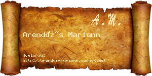 Arendás Mariann névjegykártya