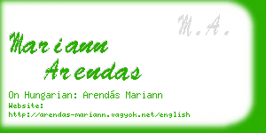 mariann arendas business card